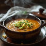 Low Carb Taco Soup: Low Carb Taco Soup in a rustic pot, creamy and rich with melted cheese and fresh avocado garnish.