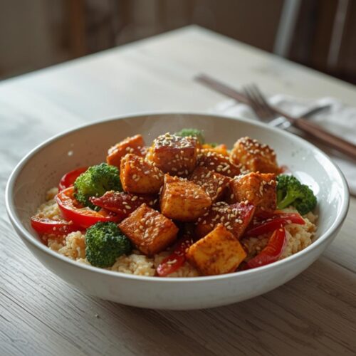 sesame ginger tofu bowl