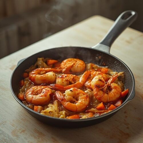 shrimp egg roll skillet