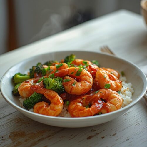 soy garlic shrimp bowl