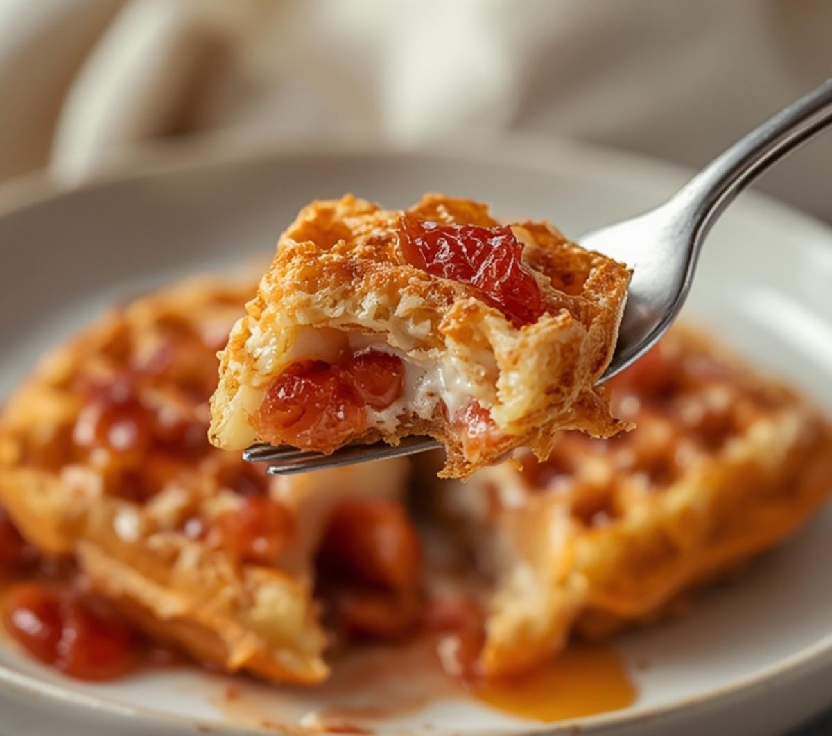 Easy Strawberry Cream Chaffles For A Sweet Keto Breakfast 2 strawberry cream chaffles 1