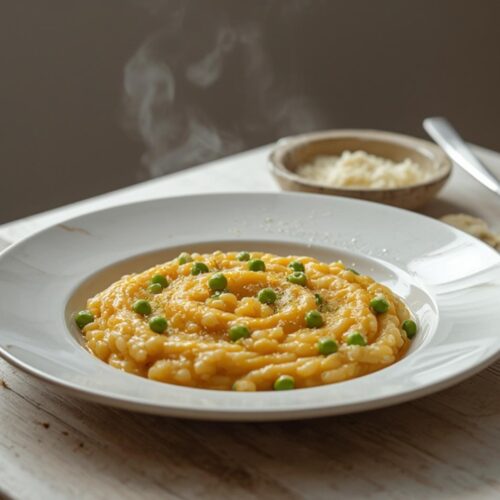 summer pea barley risotto