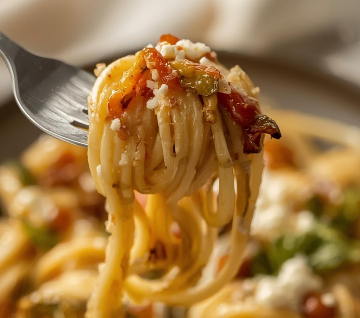 roasted mediterranean veggie pasta 1
