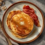 A rustic plate of golden keto pancakes serves as a delicious keto diet breakfast keto breakfast