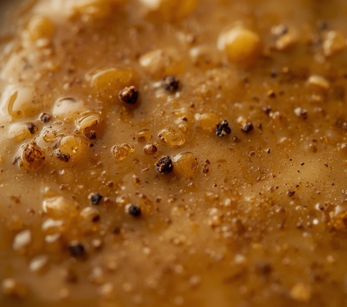Extreme close-up showing the smooth texture and garnish of this Keto Gravy Recipe