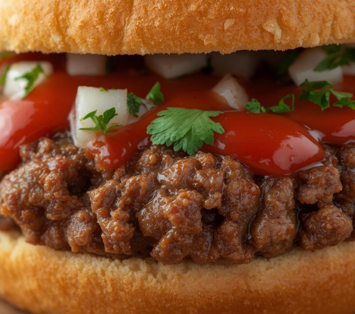 Close-up macro shot of a Keto Meatloaf Recipe showing the moist beef and tomato glaze